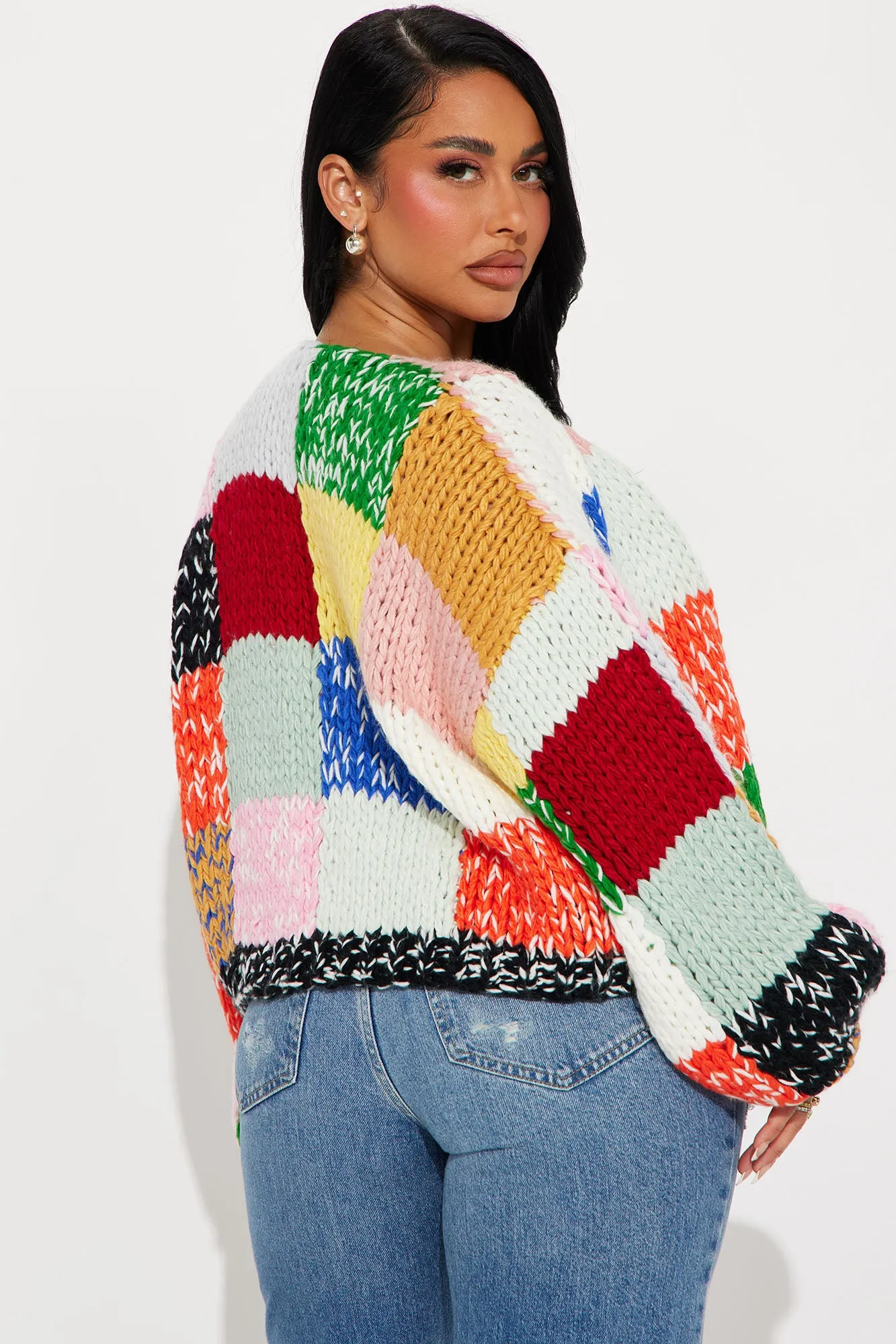 All The Vibes Chunky Knit Cardigan - Multi Color sold by Fashion Nova product image thumbnail 3