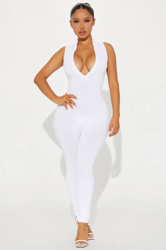 Johanna Seamless Jumpsuit - White sold by Fashion Nova