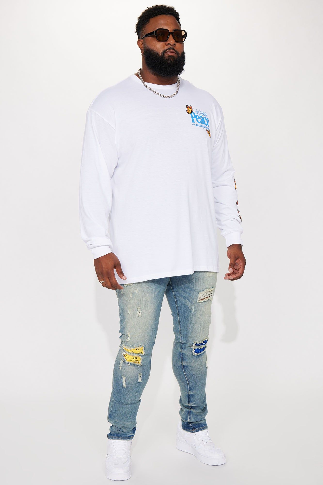 Find Peace Long Sleeve Tee - White sold by Fashion Nova product image thumbnail 8