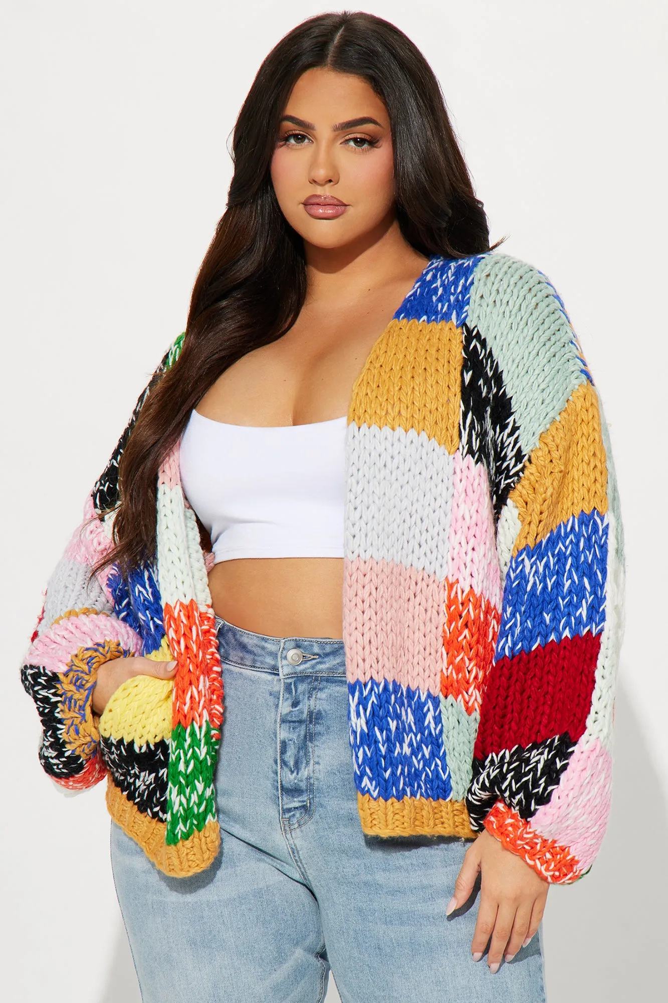 All The Vibes Chunky Knit Cardigan - Multi Color sold by Fashion Nova product image thumbnail 4