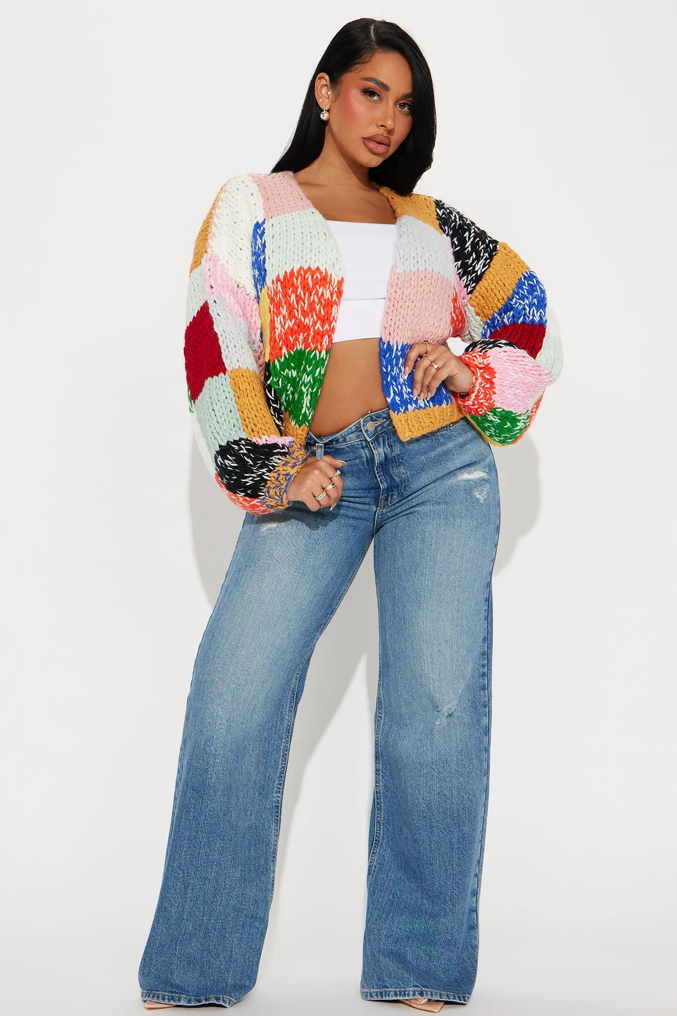 All The Vibes Chunky Knit Cardigan - Multi Color sold by Fashion Nova product image thumbnail 2