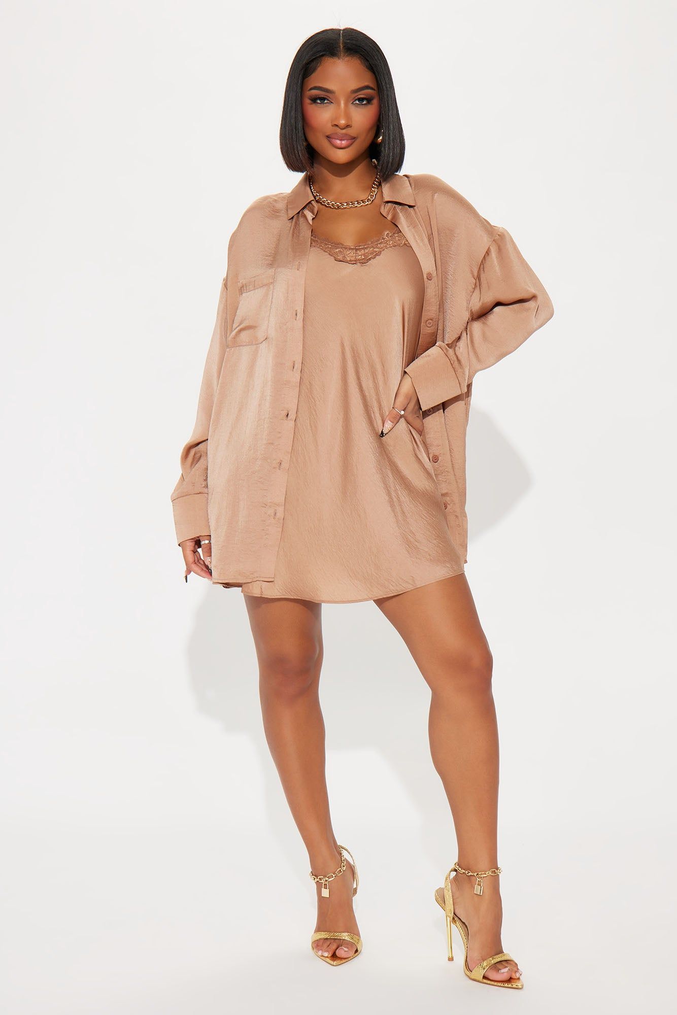 Kyla Mini Dress Set - Mocha sold by Fashion Nova product image thumbnail 2