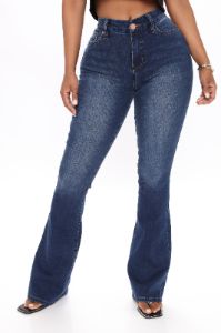 Avelina Curvy Fit Flare Jeans - Dark Wash sold by Fashion Nova