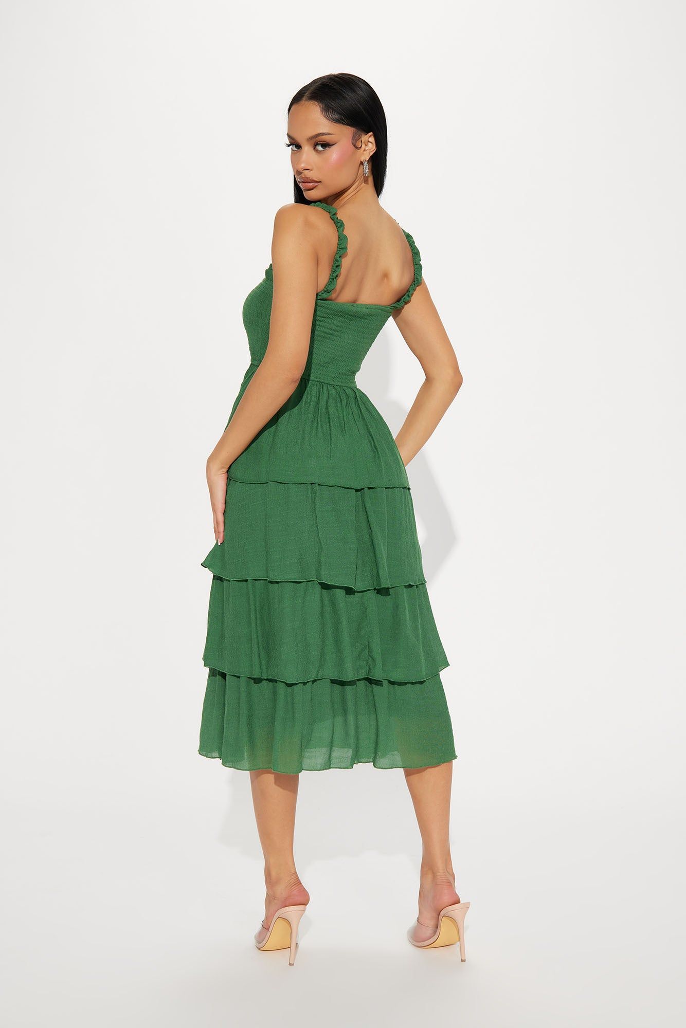 Jenni Gauze Midi Dress - Hunter sold by Fashion Nova product image thumbnail 5