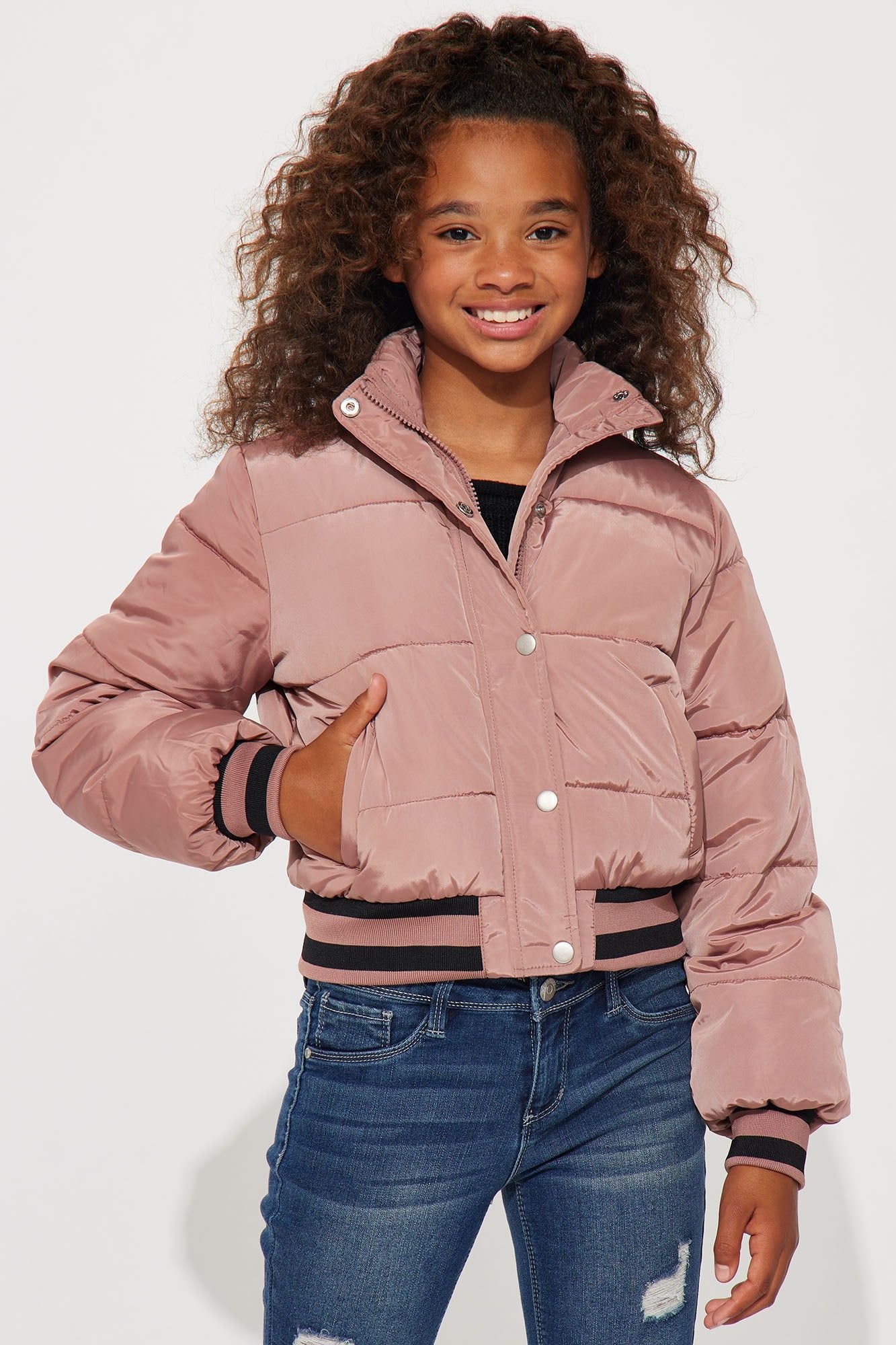 Mini Mrs. Jackson Puffer Jacket - Pink sold by Fashion Nova