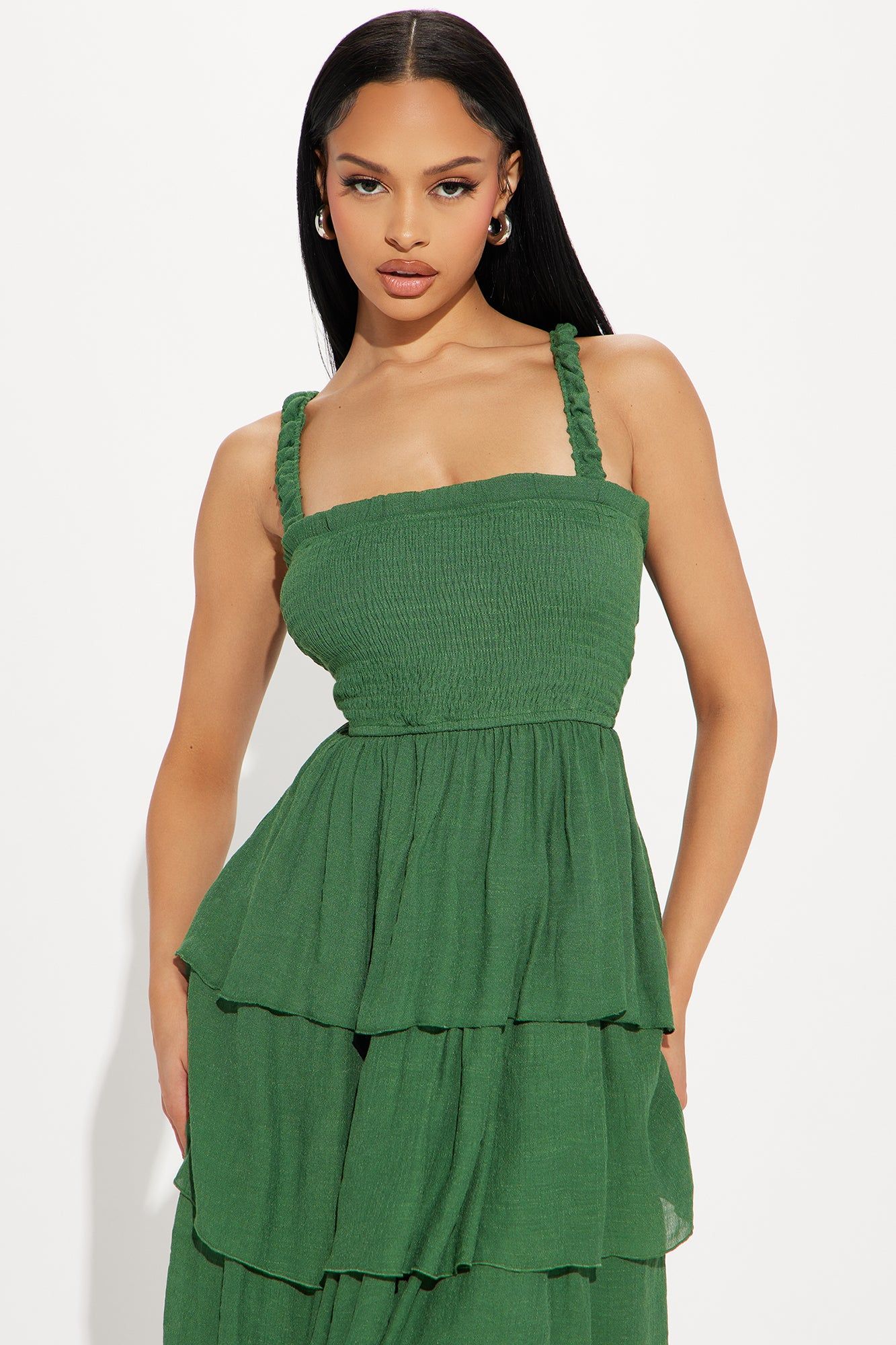 Jenni Gauze Midi Dress - Hunter sold by Fashion Nova product image thumbnail 2