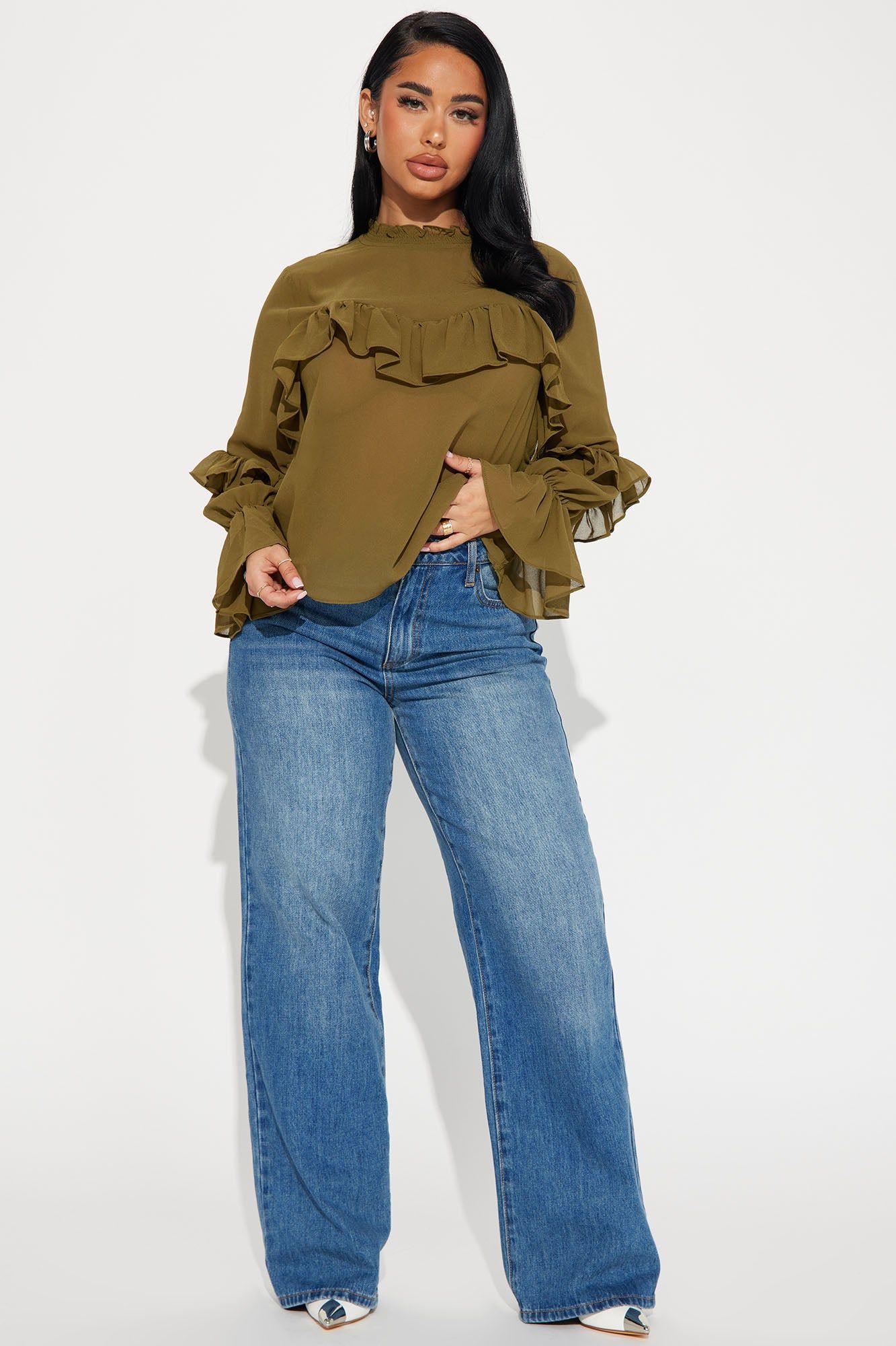 Birdie Blouse Top - Olive sold by Fashion Nova product image thumbnail 2