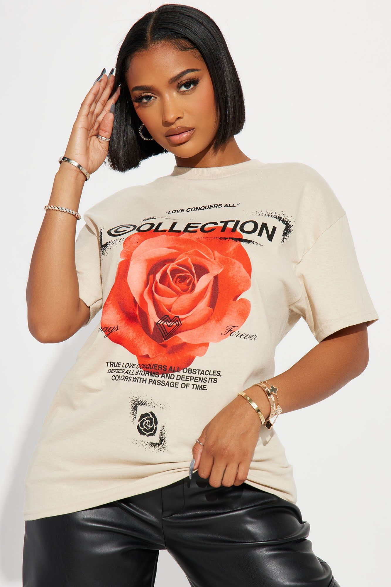 A Collection Of Roses Graphic Tee - Sand sold by Fashion Nova