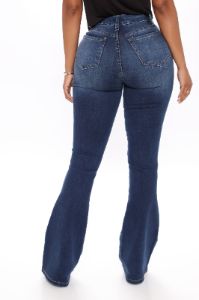 Avelina Curvy Fit Flare Jeans - Dark Wash sold by Fashion Nova
