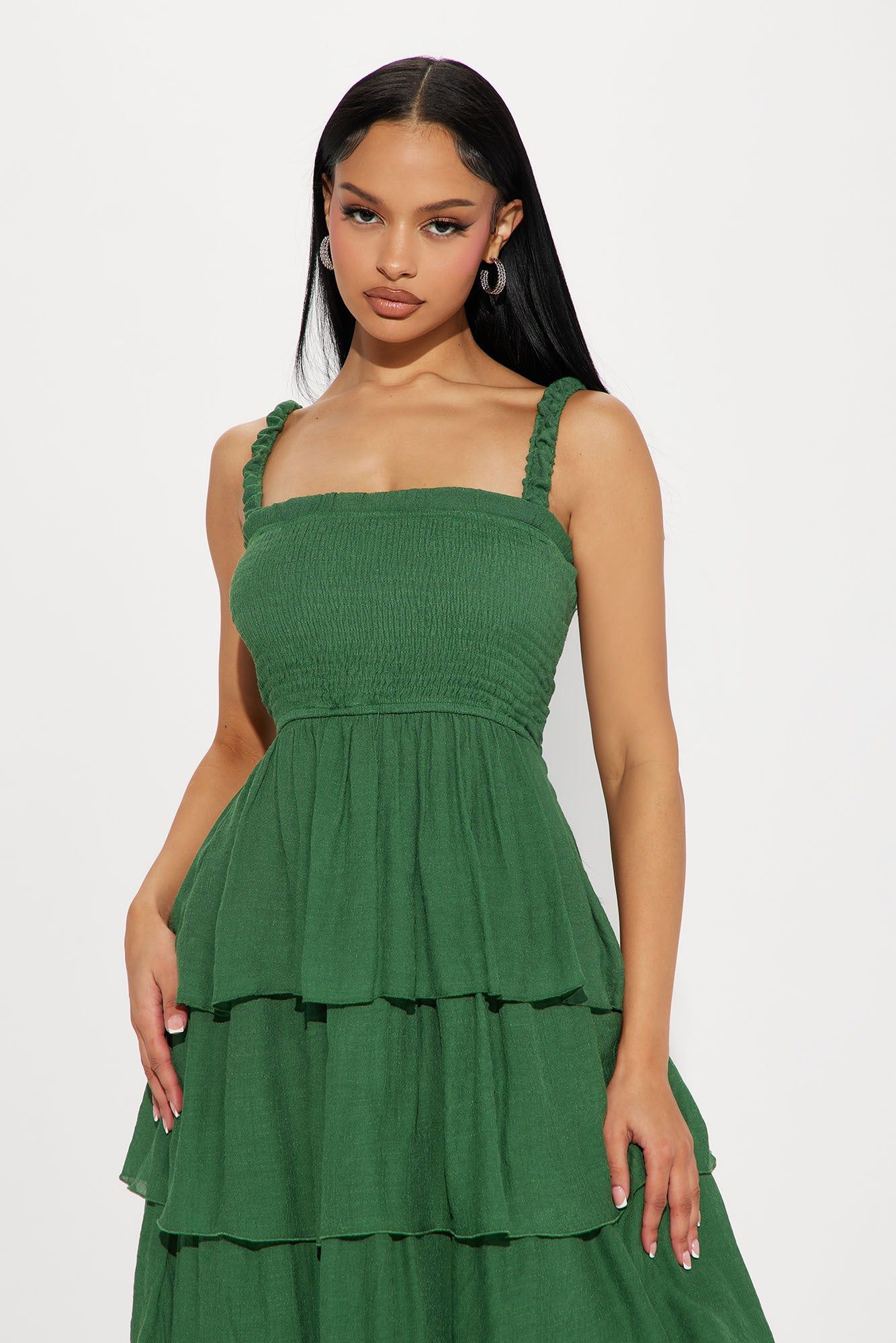 Jenni Gauze Midi Dress - Hunter sold by Fashion Nova product image thumbnail 4