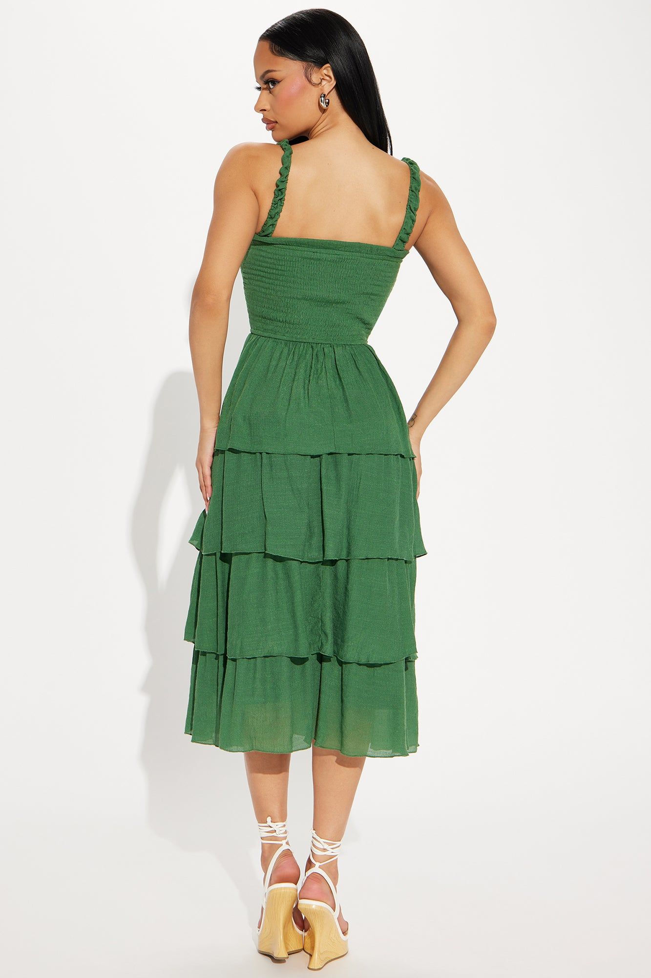 Jenni Gauze Midi Dress - Hunter sold by Fashion Nova product image thumbnail 3