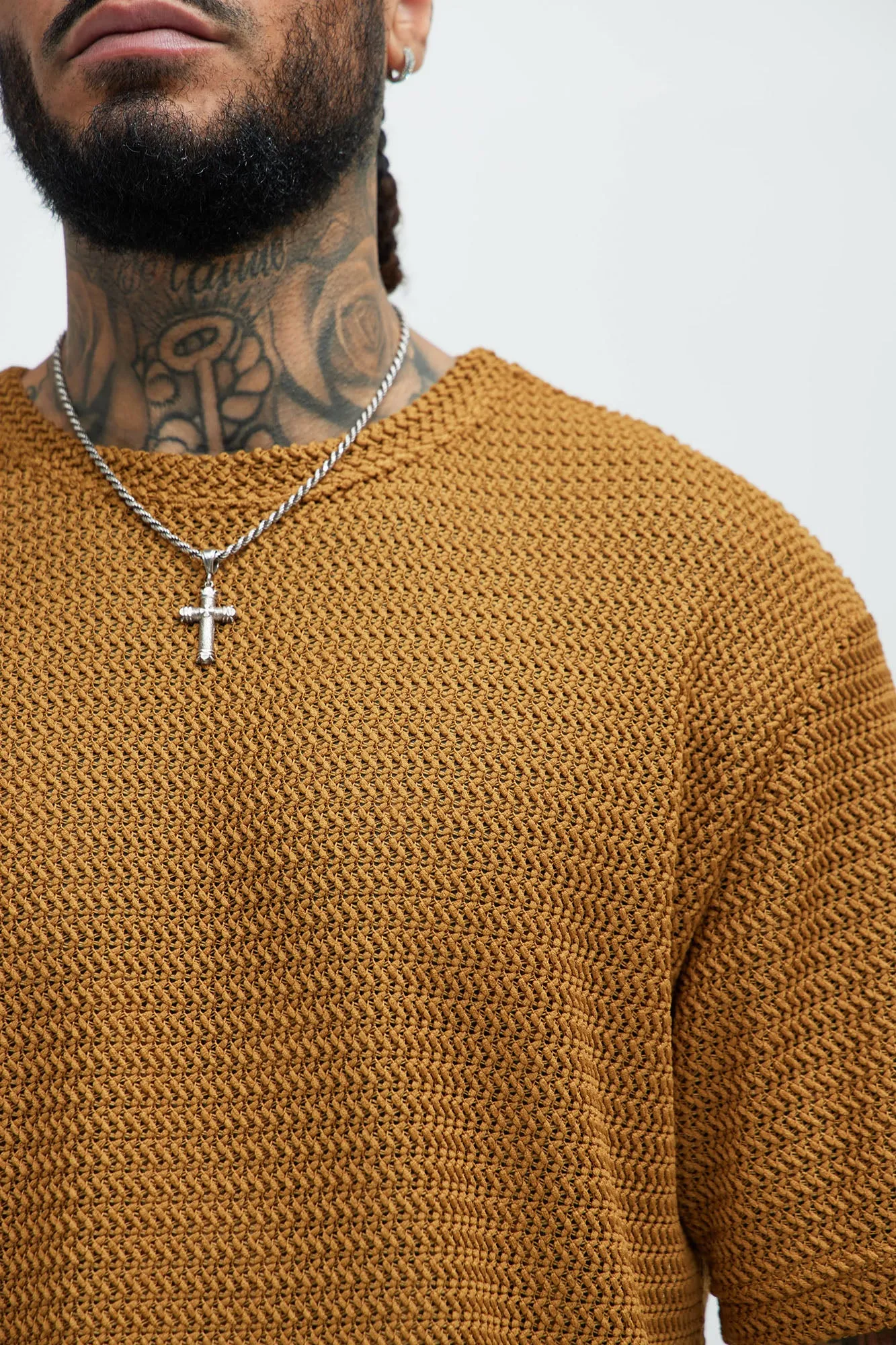 Open Knit Sweater Tee - Camel sold by Fashion Nova product image thumbnail 3