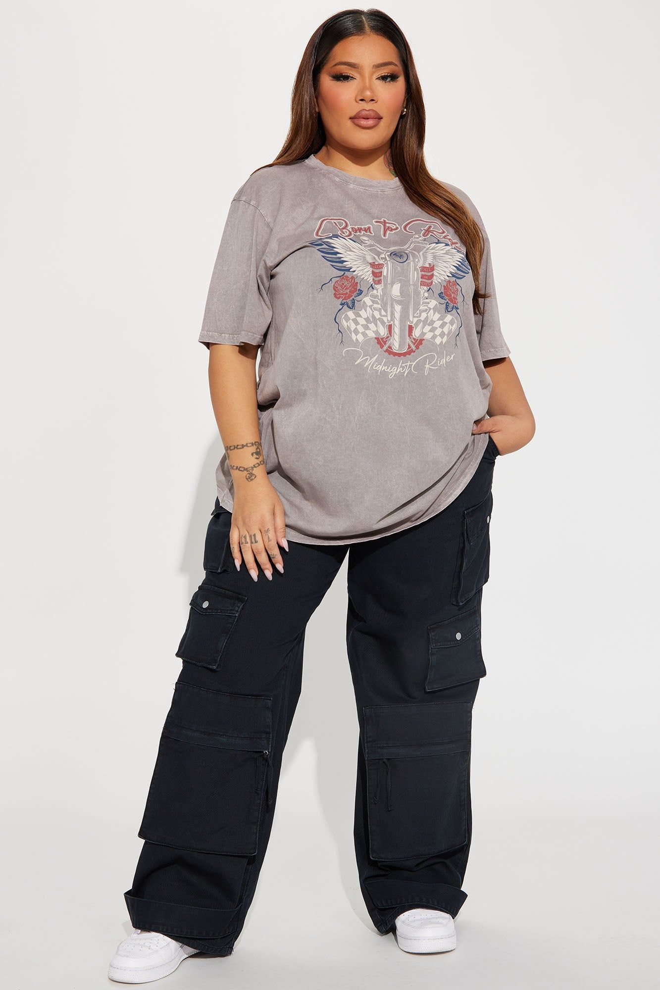 Born To Ride Fast Graphic Tshirt - Grey/combo sold by Fashion Nova product image thumbnail 6