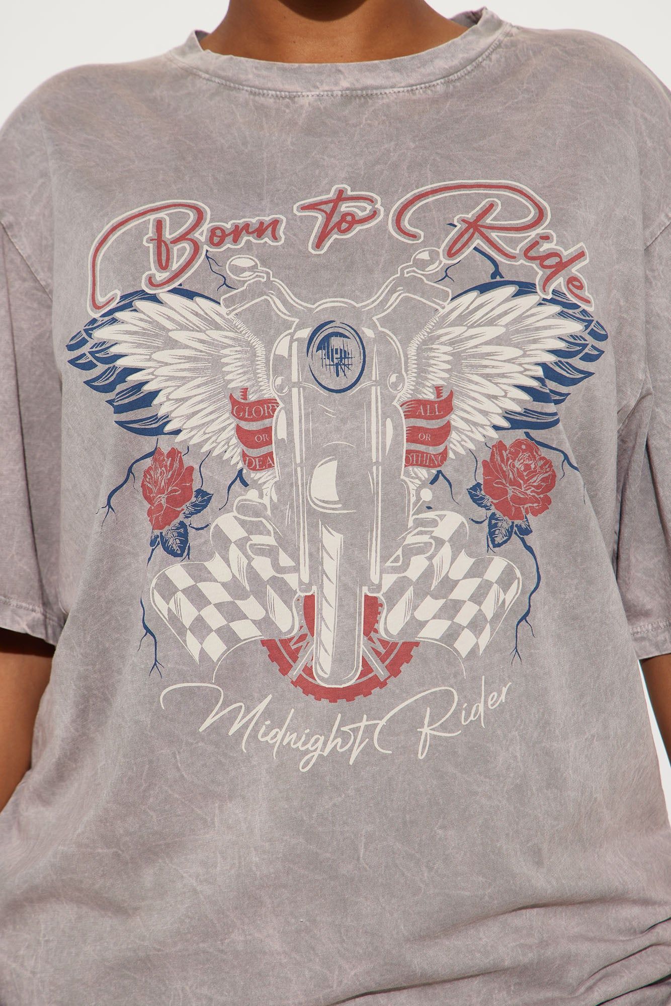 Born To Ride Fast Graphic Tshirt - Grey/combo sold by Fashion Nova product image thumbnail 3