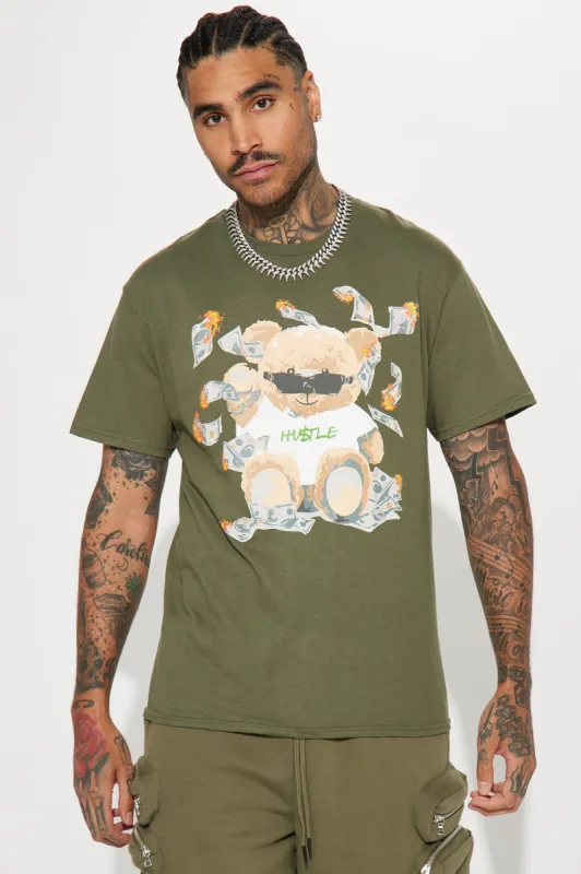 Hustle Bear Short Sleeve Tee - Green sold by Fashion Nova