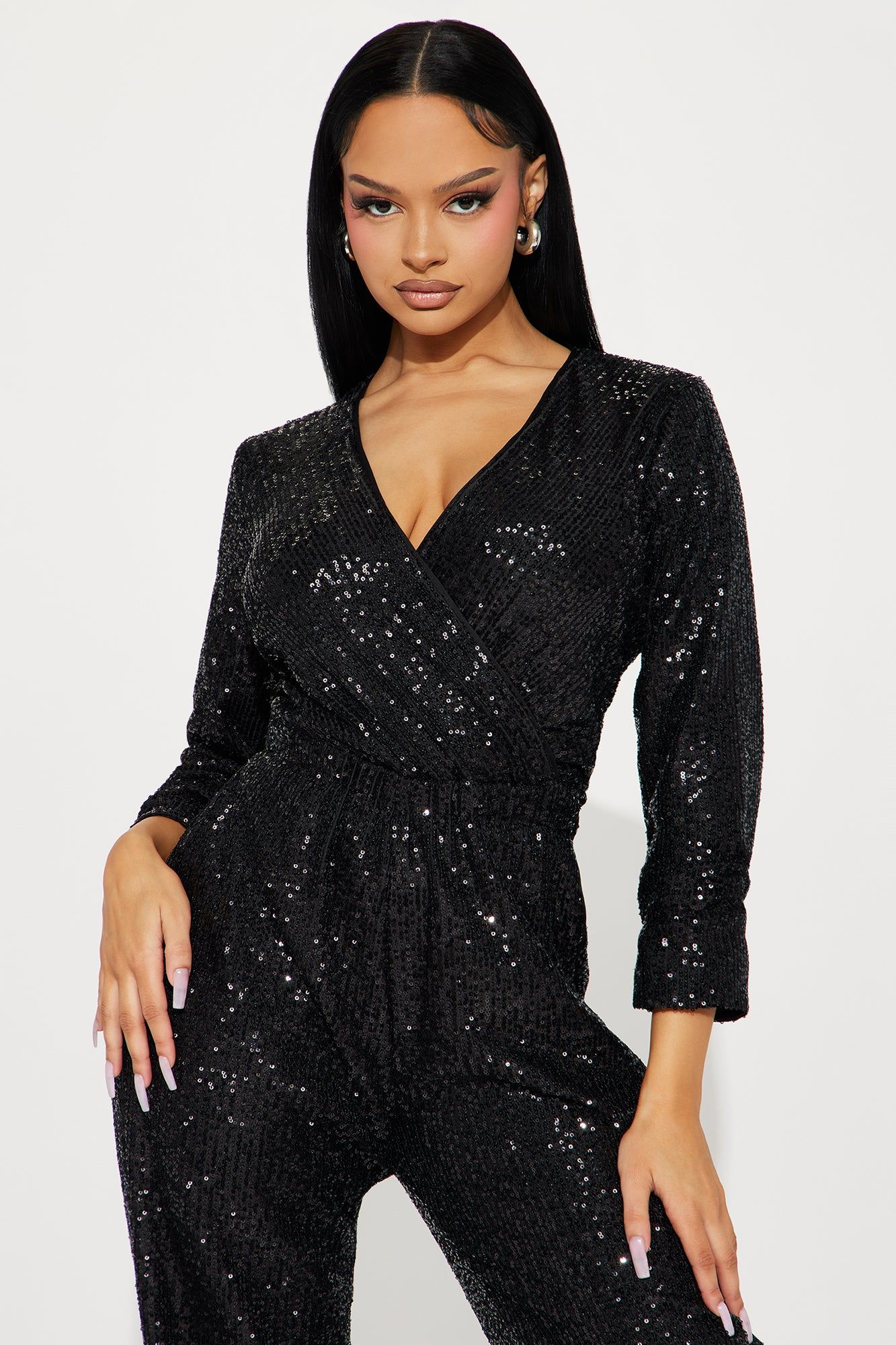 Crowded Room Sequin Jumpsuit - Black sold by Fashion Nova product image thumbnail 2