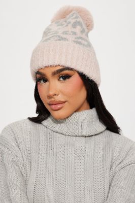 Cheetahs Winter Pom Beanie - Blush sold by Fashion Nova