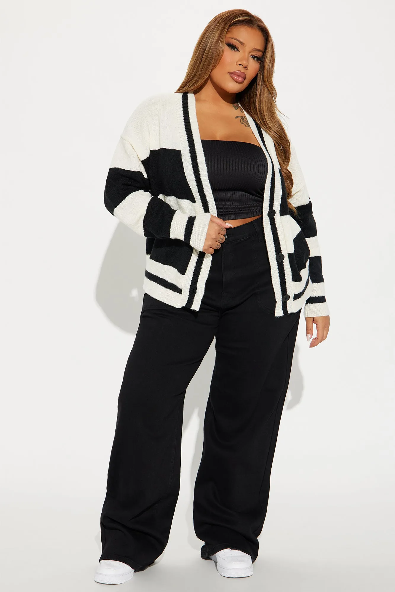 Serena Striped Cardigan - Black/White sold by Fashion Nova product image thumbnail 5