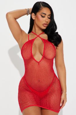 Love Spells Dress Bodystocking - Red sold by Fashion Nova