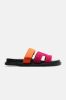 Agnes Flat Sandals - Pink/combo sold by Fashion Nova