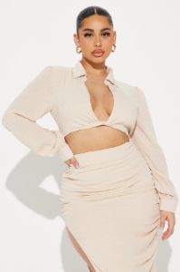 Demie Skirt Set - Taupe sold by Fashion Nova