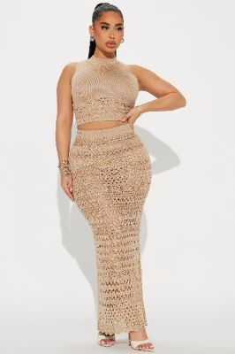 Endless Beauty Skirt Set - Taupe sold by Fashion Nova