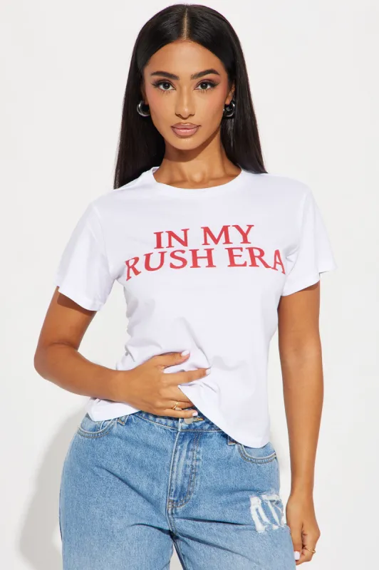 In My Rush Era Tee - White sold by Fashion Nova