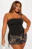 Biggest Flirt One Shoulder Top - Black sold by Fashion Nova