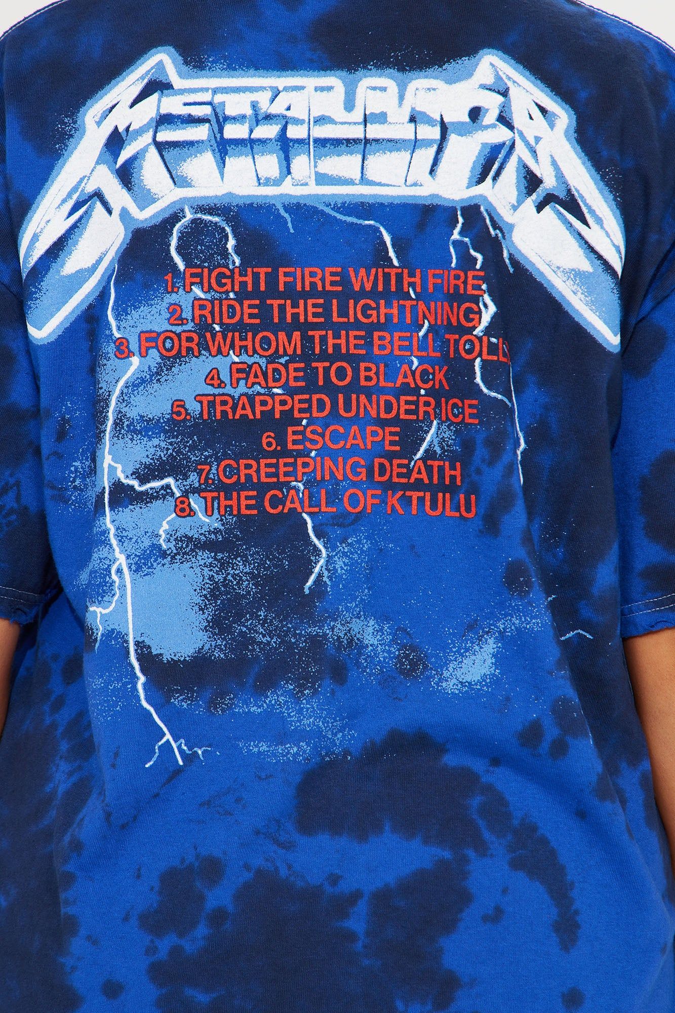 Metallica Lightning Oversized Tee - Black/Blue sold by Fashion Nova product image thumbnail 5