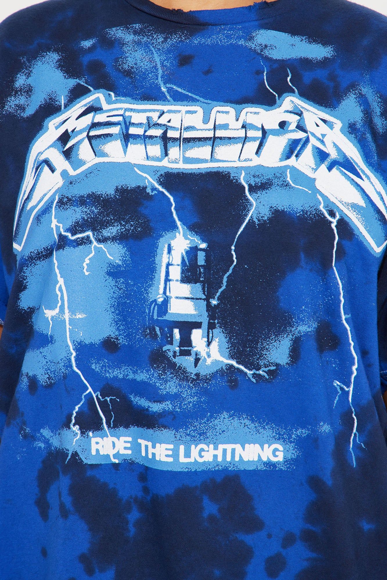 Metallica Lightning Oversized Tee - Black/Blue sold by Fashion Nova product image thumbnail 3