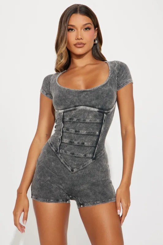 One Step Further Romper - Black sold by Fashion Nova