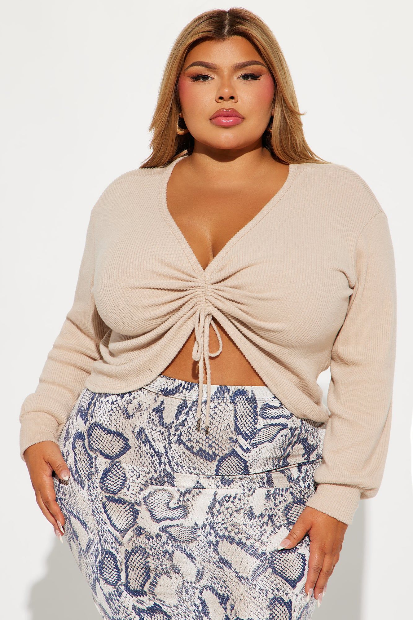 Where She Goes Ribbed Top - Taupe sold by Fashion Nova product image thumbnail 4