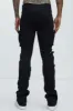Find Out Cargo Flare Jeans - Black sold by Fashion Nova