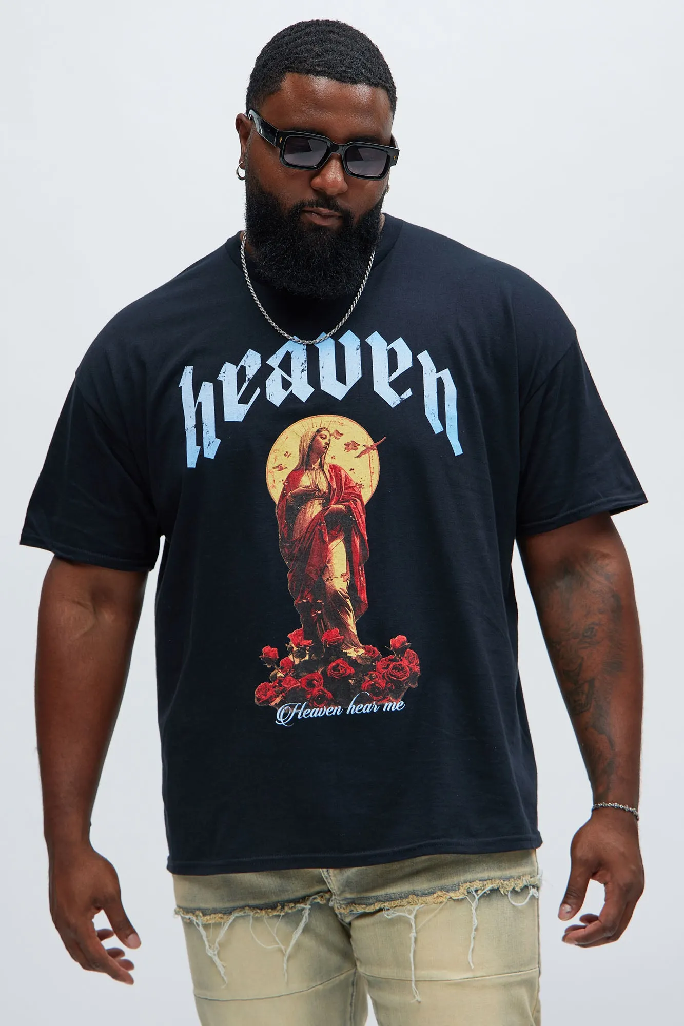 Heaven Hear Me Short Sleeve Tee - Black sold by Fashion Nova product image thumbnail 4