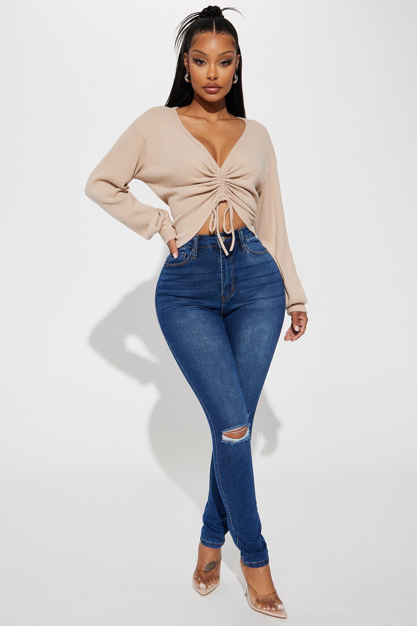 Where She Goes Ribbed Top - Taupe sold by Fashion Nova product image thumbnail 2