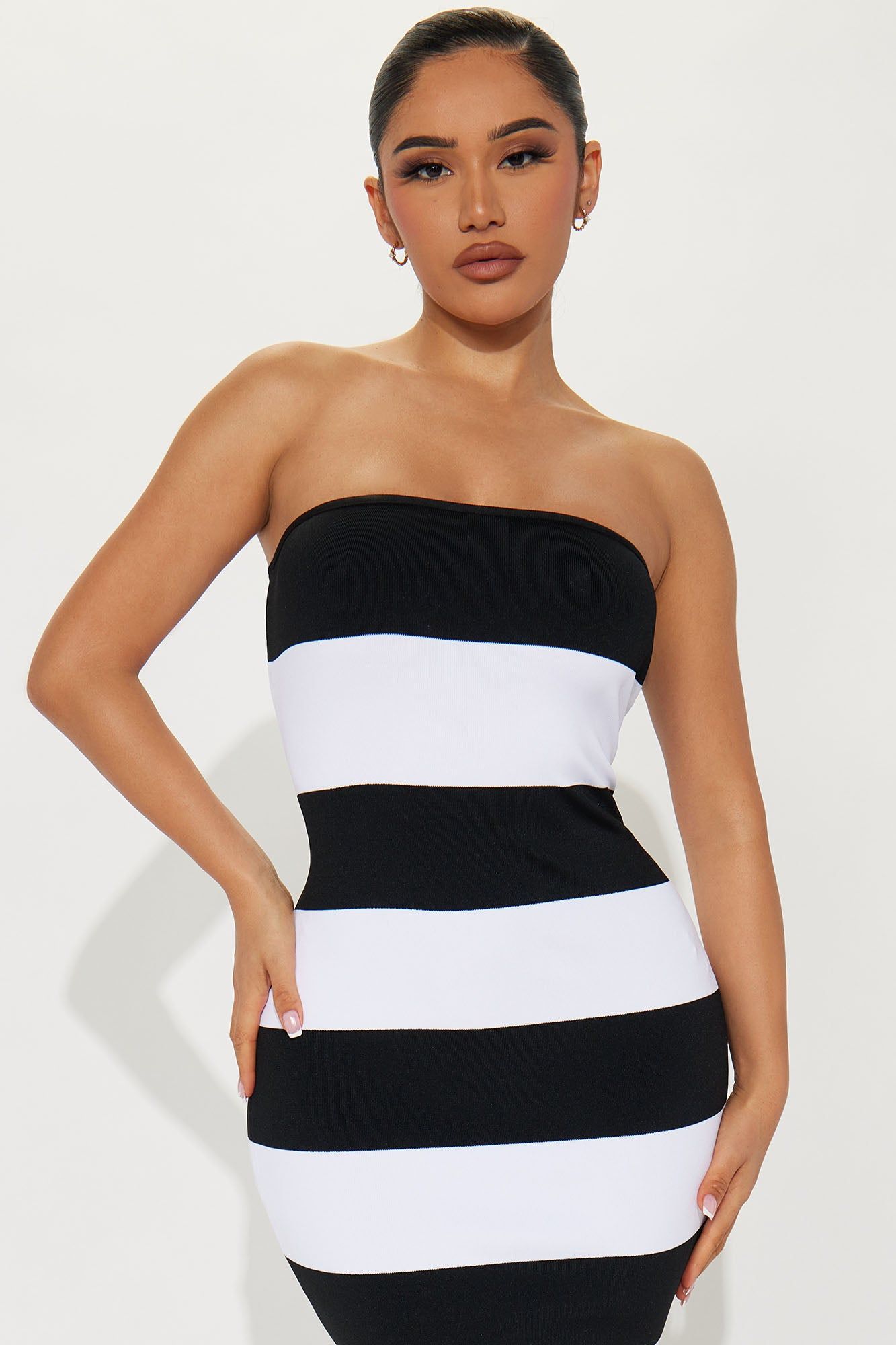 Syeta Bandage Midi Dress - White/Black sold by Fashion Nova product image thumbnail 2