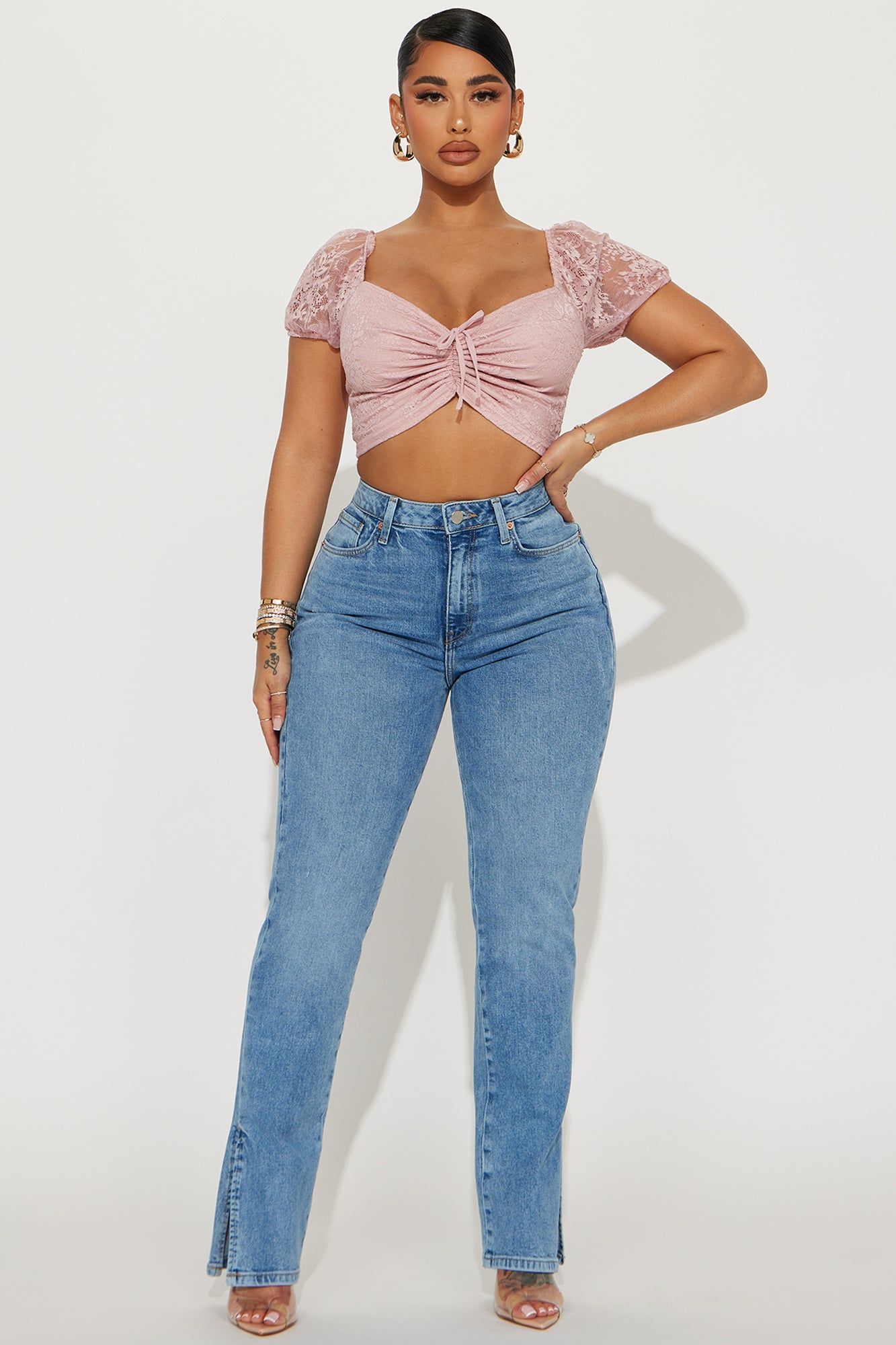 Luna Lace Crop Top - Blush sold by Fashion Nova product image thumbnail 2