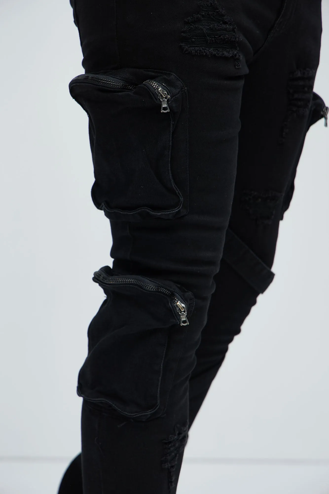Find Out Cargo Flare Jeans - Black sold by Fashion Nova product image thumbnail 3