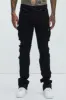 Find Out Cargo Flare Jeans - Black sold by Fashion Nova
