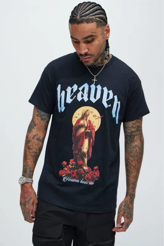 Heaven Hear Me Short Sleeve Tee - Black sold by Fashion Nova