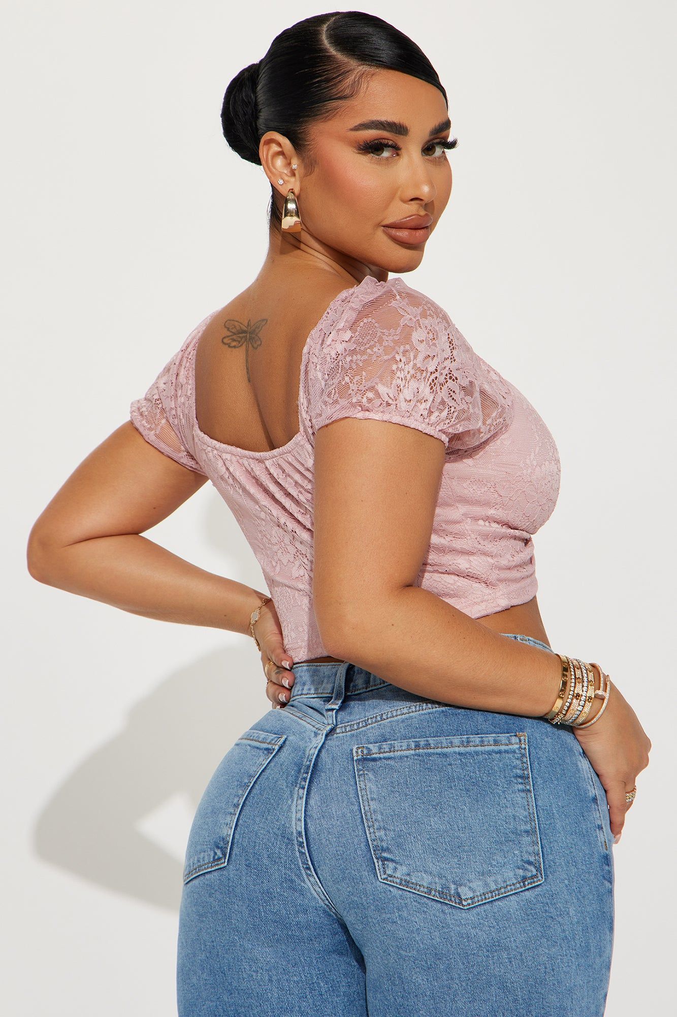 Luna Lace Crop Top - Blush sold by Fashion Nova product image thumbnail 3