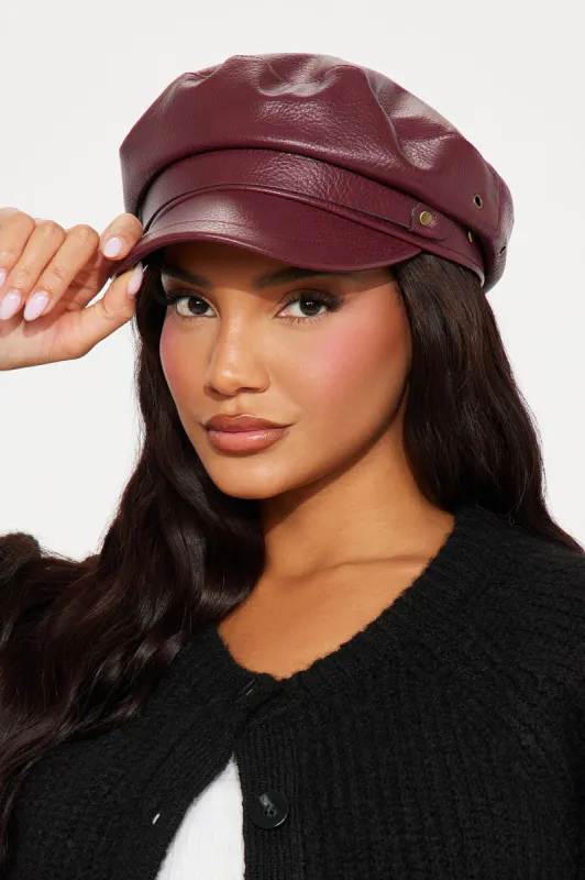 Move Aside II Cabbie Hat - Burgundy sold by Fashion Nova