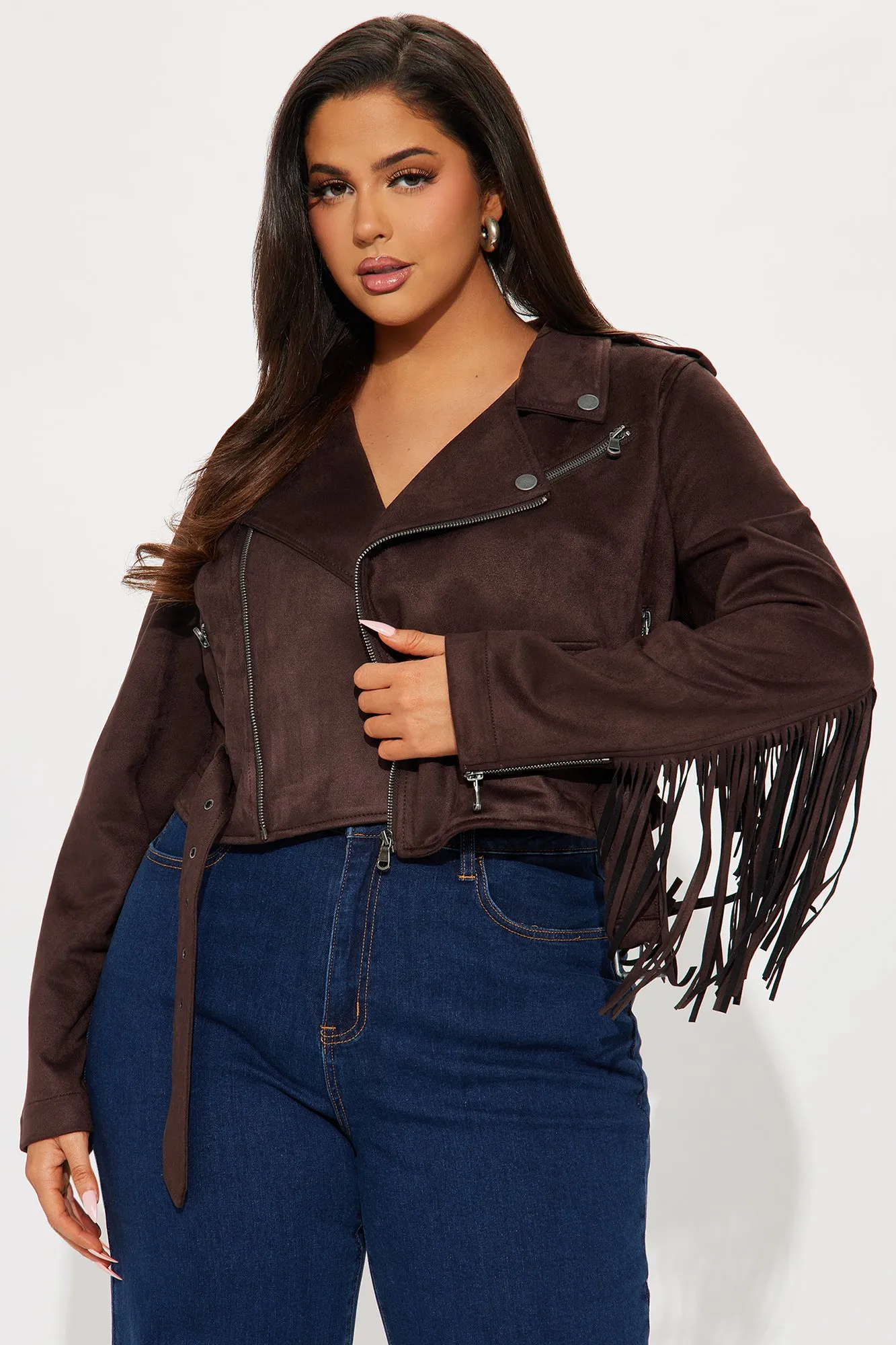 Wild West Connection Fringe Moto Jacket - Brown sold by Fashion Nova product image thumbnail 4