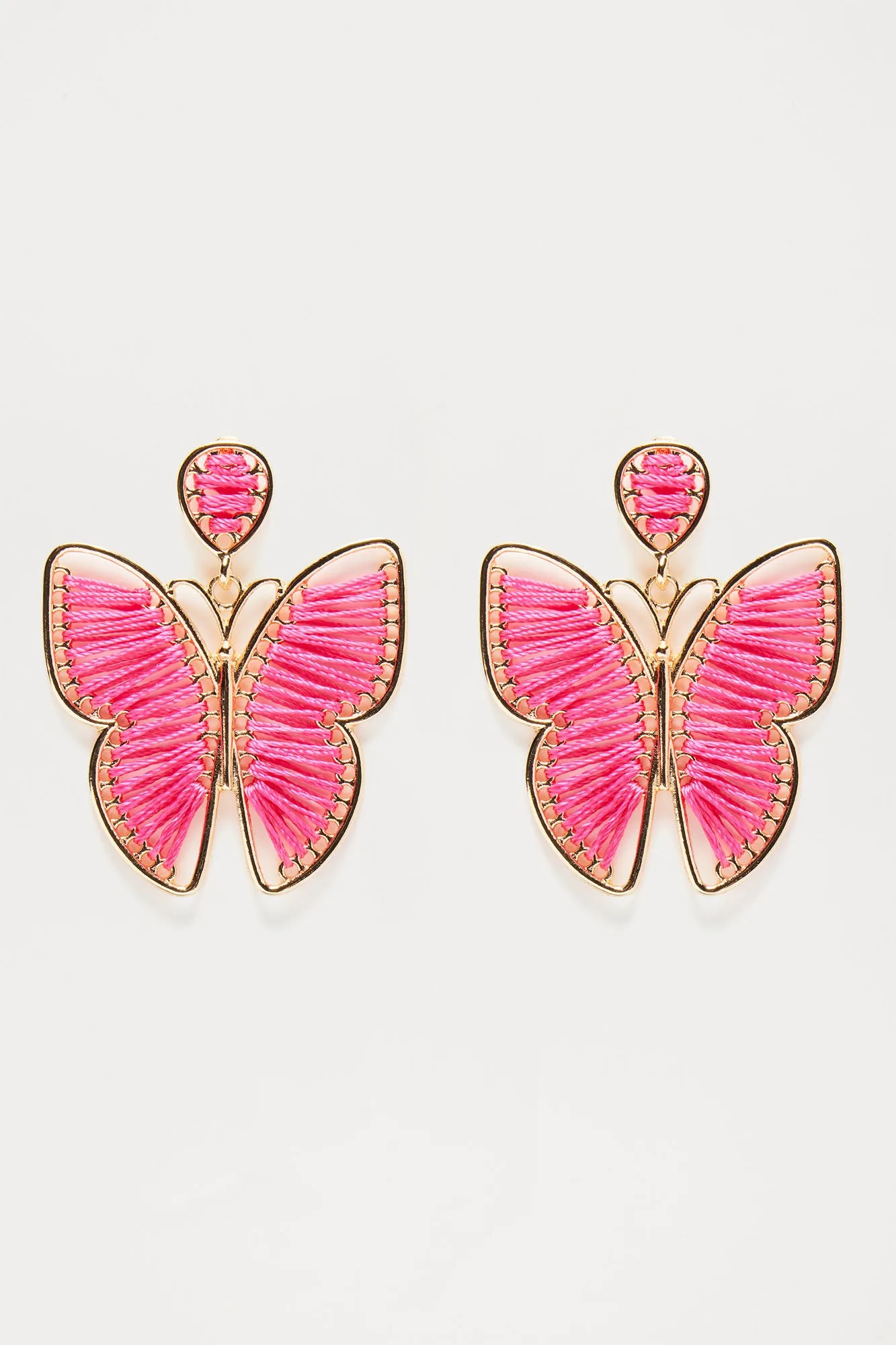 Beauty In All Buterrfly Earrings - Gold/Pink sold by Fashion Nova product image thumbnail 3