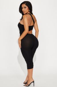 Very Alluring Capri Jumpsuit - Black sold by Fashion Nova