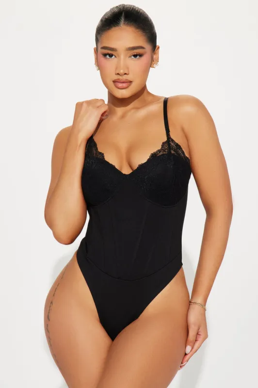 Secret Admirer Lace Bodysuit - Black sold by Fashion Nova
