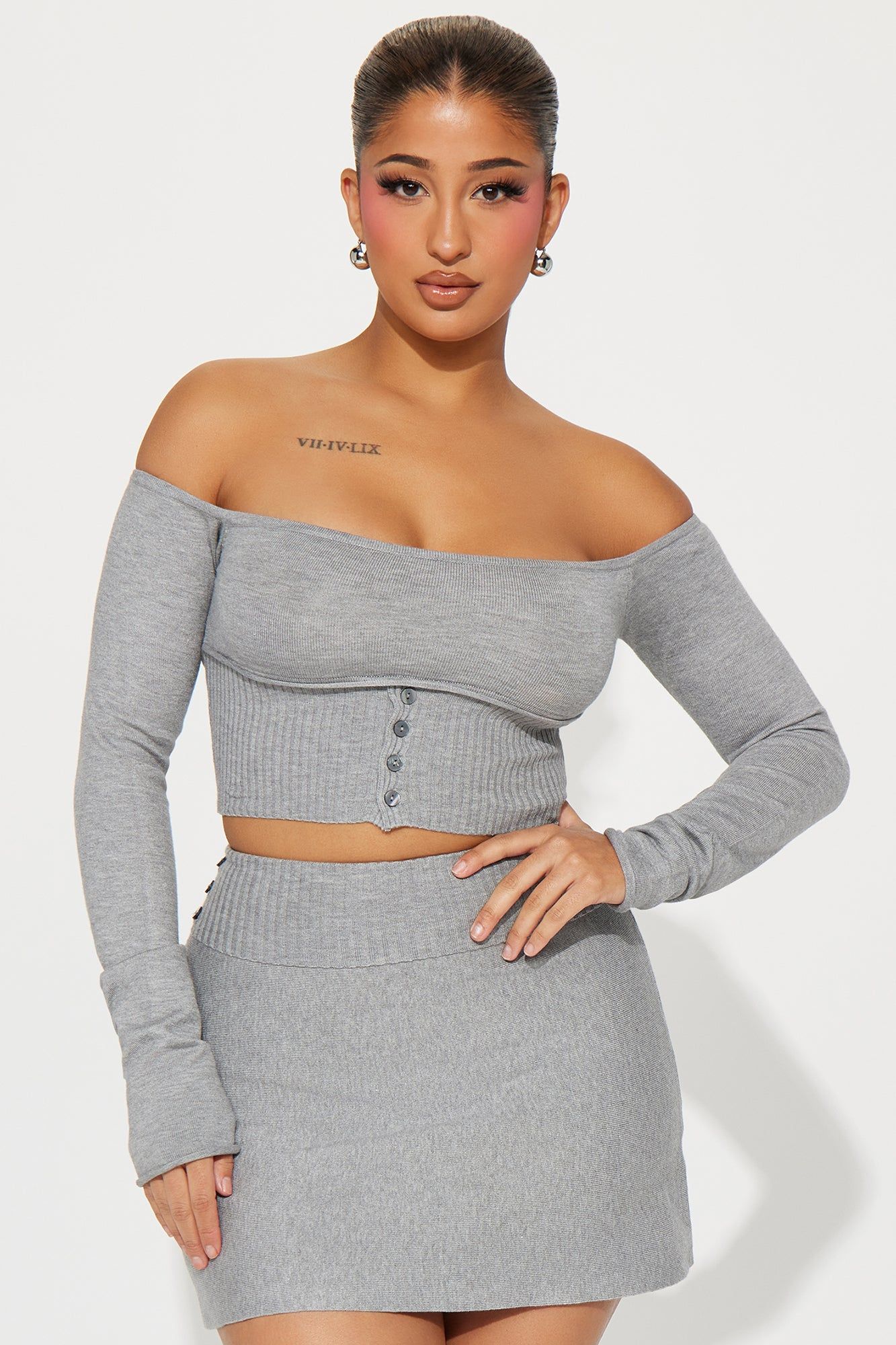 Sweet Talk Skirt Set - Grey sold by Fashion Nova product image thumbnail 2