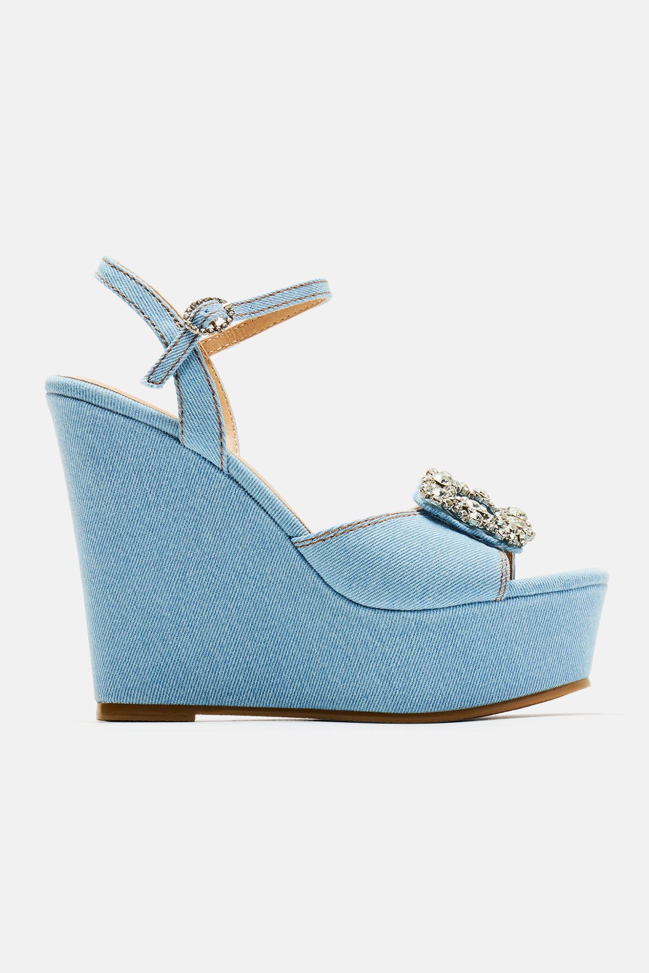 The Best You Had Wedges - Denim sold by Fashion Nova product image thumbnail 5