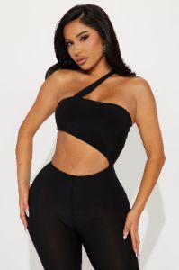 Very Alluring Capri Jumpsuit - Black sold by Fashion Nova