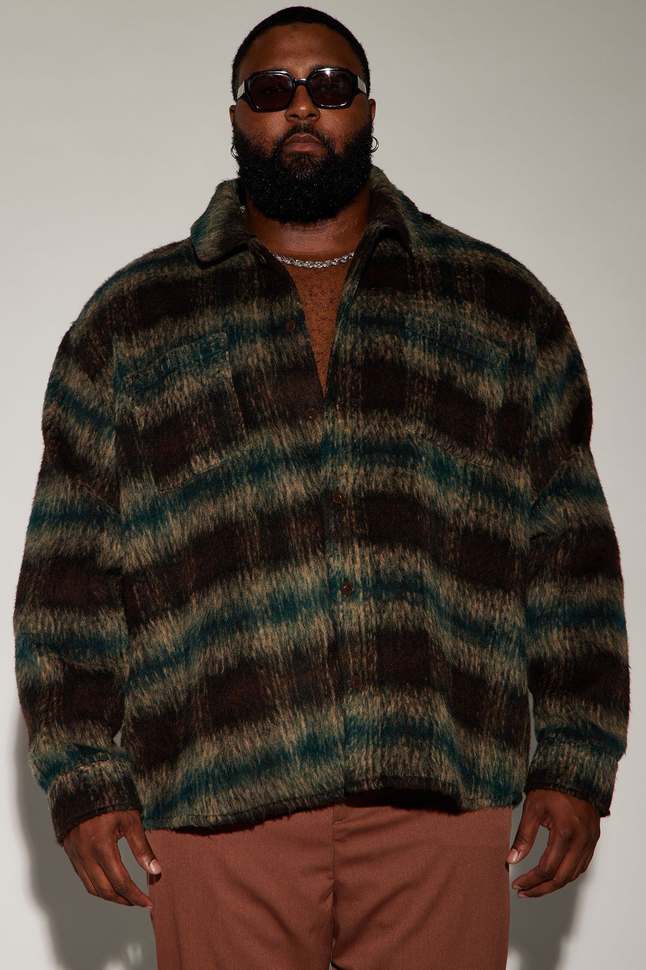 Move Up Plaid Shacket - Olive/combo sold by Fashion Nova product image thumbnail 4